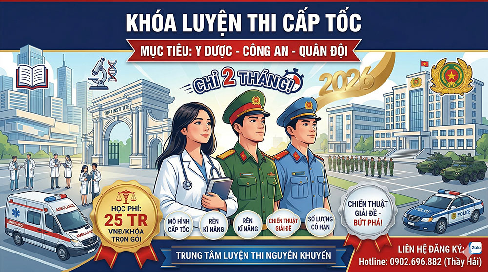 Tuyển sinh khóa luyên thi cấp tốc 2 tháng