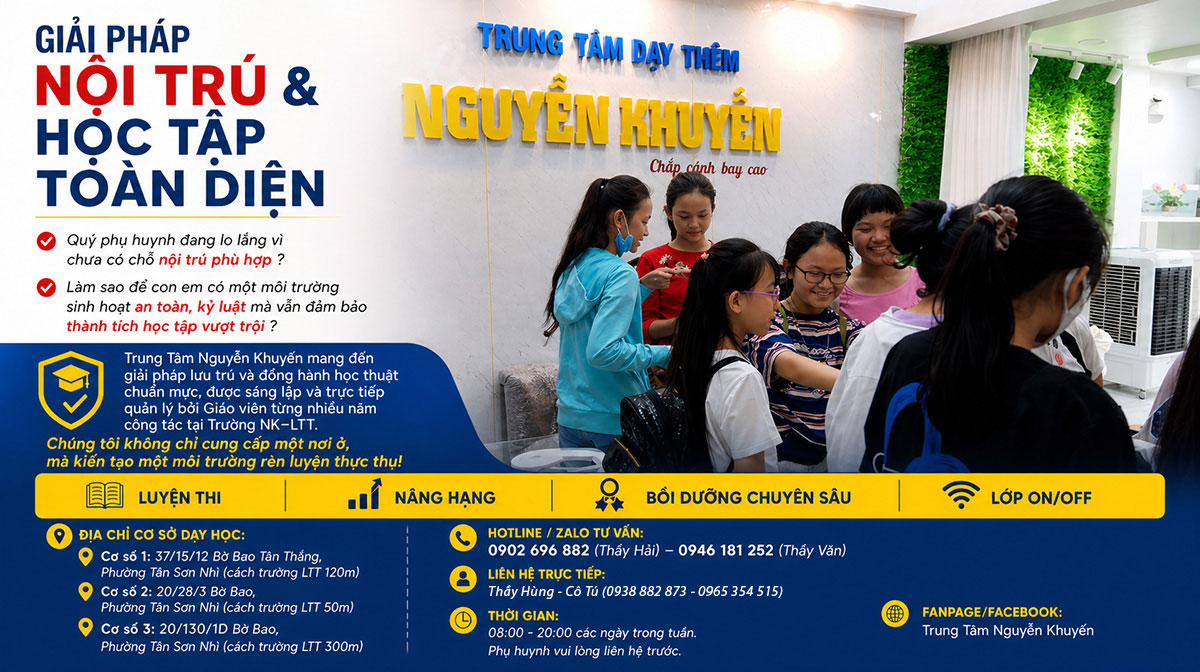 GIẢI PHÁP NỘI TRÚ & HỌC TẬP TOÀN DIỆN