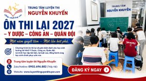 Ôn thi lại 2027 Y Dược - Công an - Quân đội tại TP.HCM